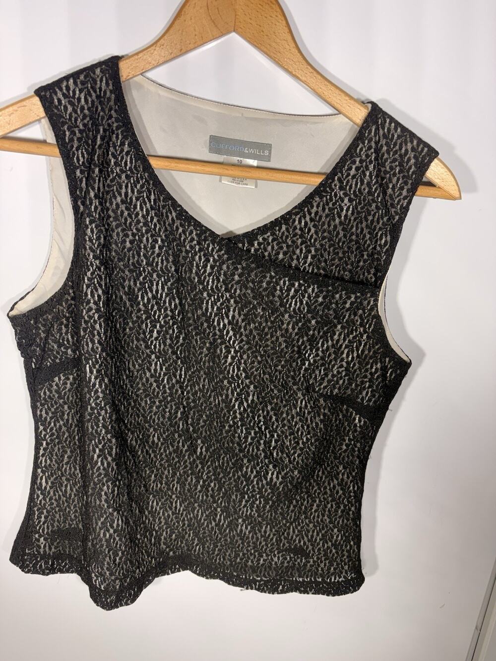Clifford And Willis Women’s Top And Skirt Matching Size 10 Black And Beige